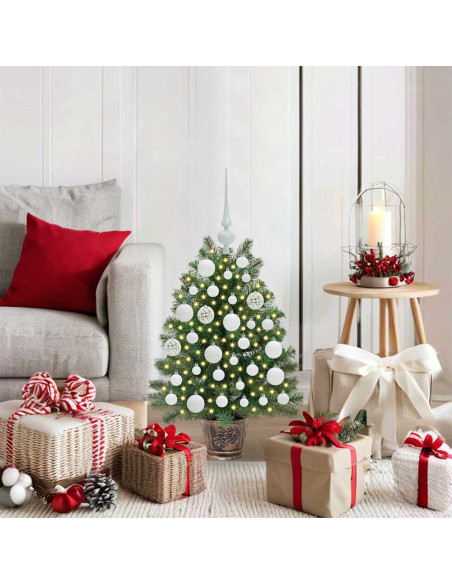 Albero di Natale artificiale con 150 LED Verde 65 cm PE e PVC