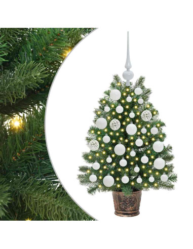 Albero di Natale artificiale con 150 LED Verde 65 cm PE e PVC