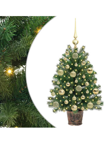 Albero di Natale artificiale con 150 LED Verde 65 cm PE e PVC