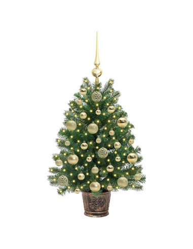Albero di Natale artificiale con 150 LED Verde 75 cm PE e PVC
