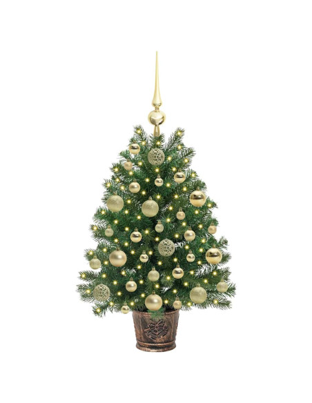 Albero di Natale artificiale con 150 LED Verde 65 cm PE e PVC