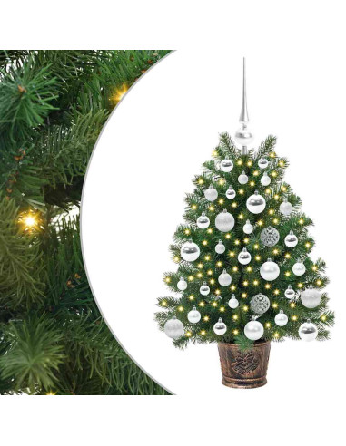 Albero di Natale artificiale con 150 LED Verde 65 cm PE e PVC