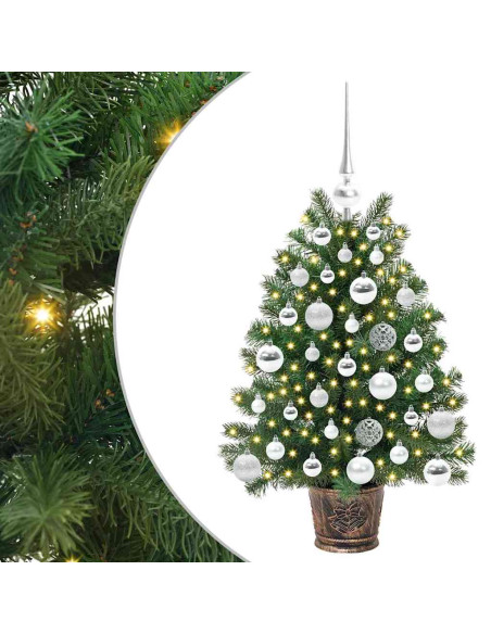 Albero di Natale artificiale con 150 LED Verde 65 cm PE e PVC