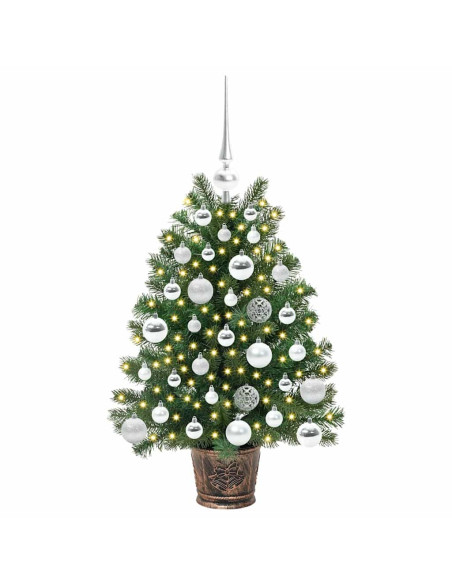 Albero di Natale artificiale con 150 LED Verde 75 cm PE e PVC