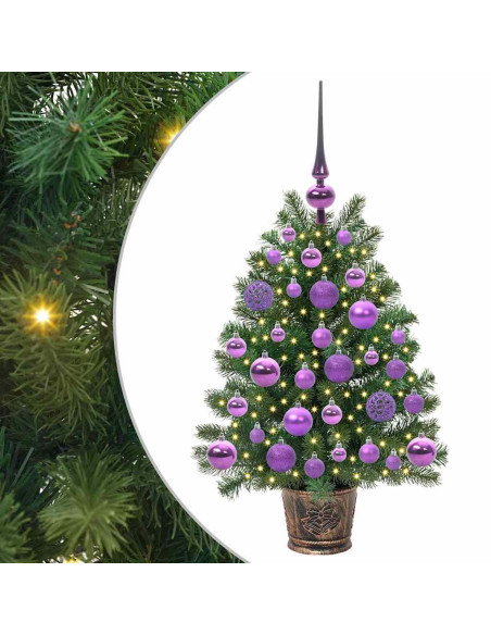 Albero di Natale artificiale con 150 LED Verde 65 cm PE e PVC