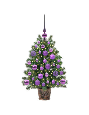 Albero di Natale artificiale con 150 LED Verde 75 cm PE e PVC
