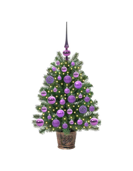 Albero di Natale artificiale con 150 LED Verde 75 cm PE e PVC
