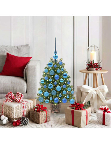 Albero di Natale artificiale con 150 LED Verde 65 cm PE e PVC