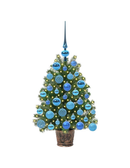 Albero di Natale artificiale con 150 LED Verde 65 cm PE e PVC
