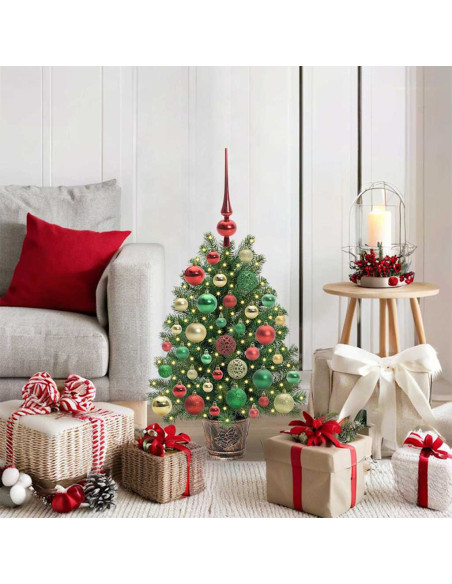 Albero di Natale artificiale con 150 LED Verde 65 cm PE e PVC