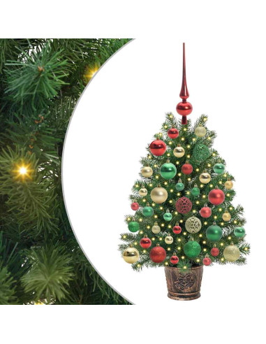 Albero di Natale artificiale con 150 LED Verde 65 cm PE e PVC