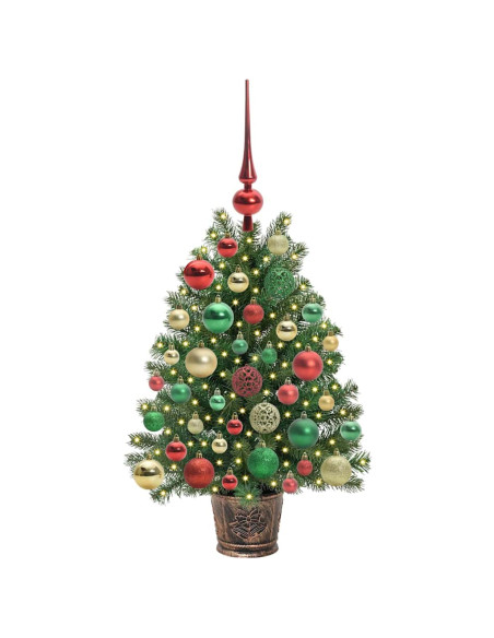 Albero di Natale artificiale con 150 LED Verde 65 cm PE e PVC