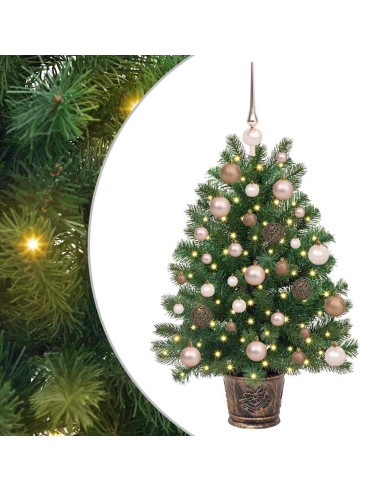 Albero di Natale artificiale con 150 LED Verde 90 cm PE e PVC