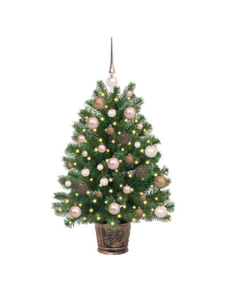 Albero di Natale artificiale con 150 LED Verde 90 cm PE e PVC