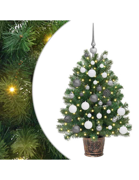 Albero di Natale artificiale con 150 LED Verde 90 cm PE e PVC