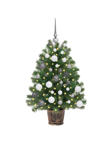 Albero di Natale artificiale con 150 LED Verde 90 cm PE e PVC