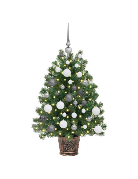 Albero di Natale artificiale con 150 LED Verde 90 cm PE e PVC