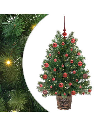 Albero di Natale artificiale con 150 LED Verde 90 cm PE e PVC