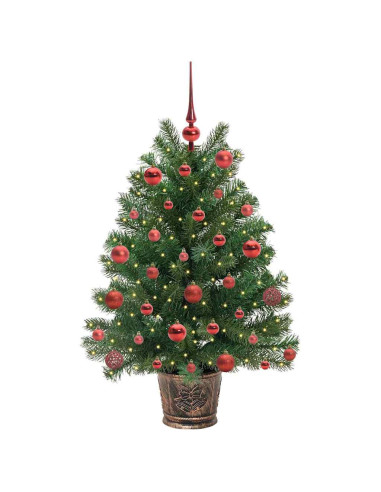 Albero di Natale artificiale con 150 LED Verde 90 cm PE e PVC