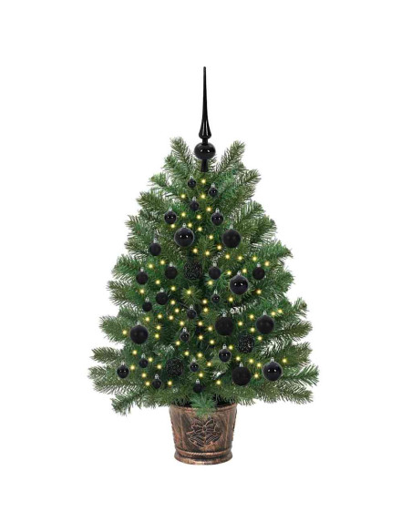 Albero di Natale artificiale con 150 LED Verde 90 cm PE e PVC