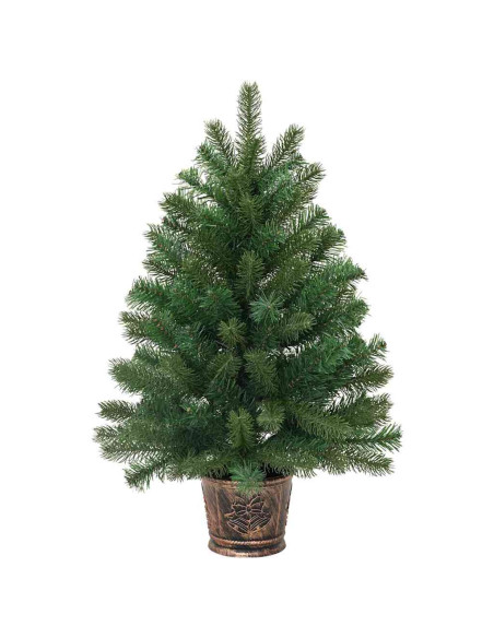 Albero di Natale artificiale con 150 LED Verde 90 cm PE e PVC