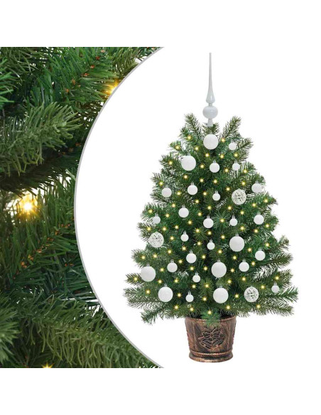 Albero di Natale artificiale con 150 LED Verde 90 cm PE e PVC