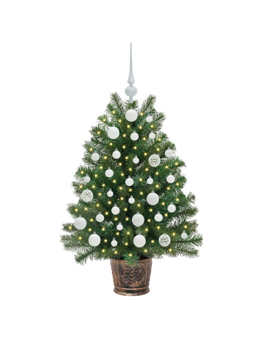 Albero di Natale artificiale con 150 LED Verde 90 cm PE e PVC