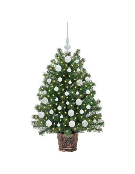 Albero di Natale artificiale con 150 LED Verde 90 cm PE e PVC