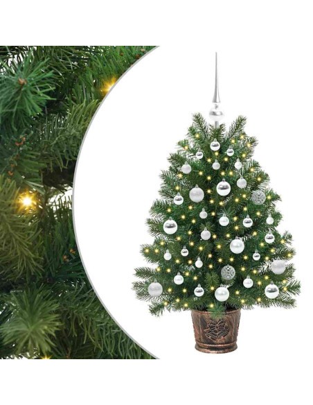 Albero di Natale artificiale con 150 LED Verde 90 cm PE e PVC