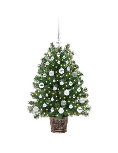 Albero di Natale artificiale con 150 LED Verde 90 cm PE e PVC