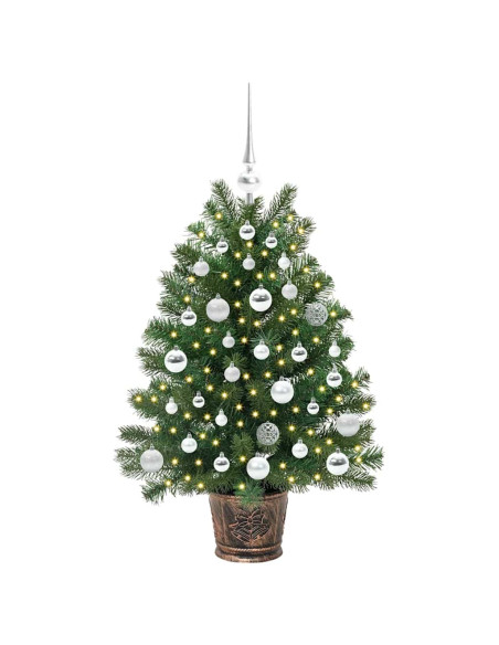 Albero di Natale artificiale con 150 LED Verde 90 cm PE e PVC