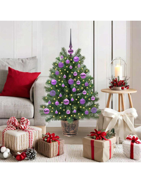 Albero di Natale artificiale con 150 LED Verde 90 cm PE e PVC