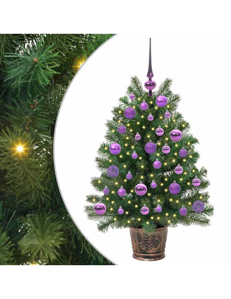 Albero di Natale artificiale con 150 LED Verde 90 cm PE e PVC