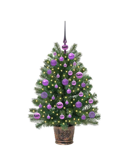 Albero di Natale artificiale con 150 LED Verde 90 cm PE e PVC