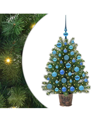 Albero di Natale artificiale con 150 LED Verde 90 cm PE e PVC