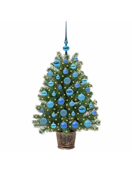 Albero di Natale artificiale con 150 LED Verde 90 cm PE e PVC