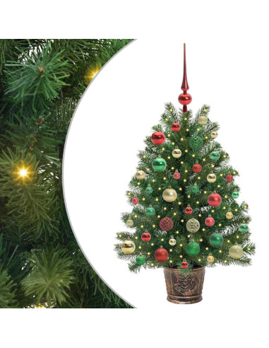Albero di Natale artificiale con 150 LED Verde 90 cm PE e PVC