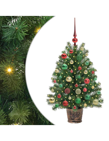 Albero di Natale artificiale con 150 LED Verde 90 cm PE e PVC