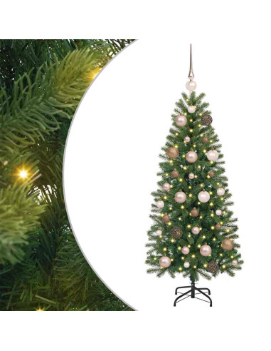 Albero di Natale artificiale con 150 LED Verde 120 cm PE e PVC