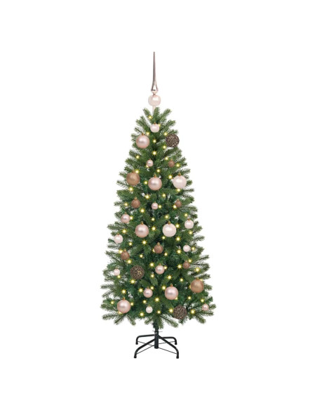 Albero di Natale artificiale con 150 LED Verde 120 cm PE e PVC