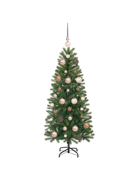 Albero di Natale artificiale con 150 LED Verde 120 cm PE e PVC