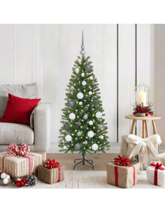 Albero di Natale artificiale con 150 LED Verde 120 cm PE e PVC 2