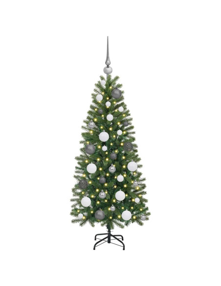 Albero di Natale artificiale con 150 LED Verde 120 cm PE e PVC