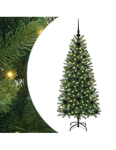 Albero di Natale artificiale con 150 LED Verde 120 cm PE e PVC