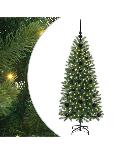 Albero di Natale artificiale con 150 LED Verde 120 cm PE e PVC