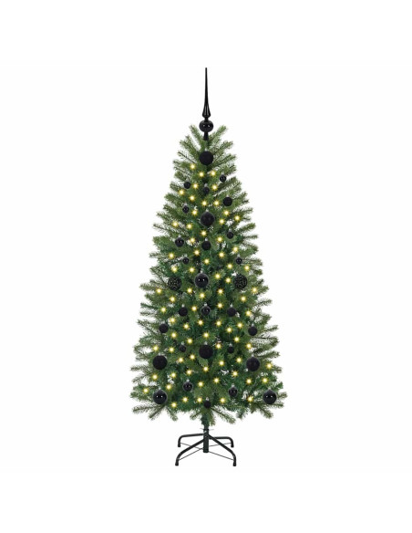 Albero di Natale artificiale con 150 LED Verde 120 cm PE e PVC