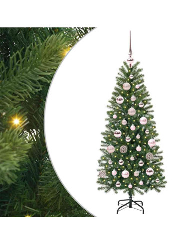 Albero di Natale artificiale con 150 LED Verde 120 cm PE e PVC
