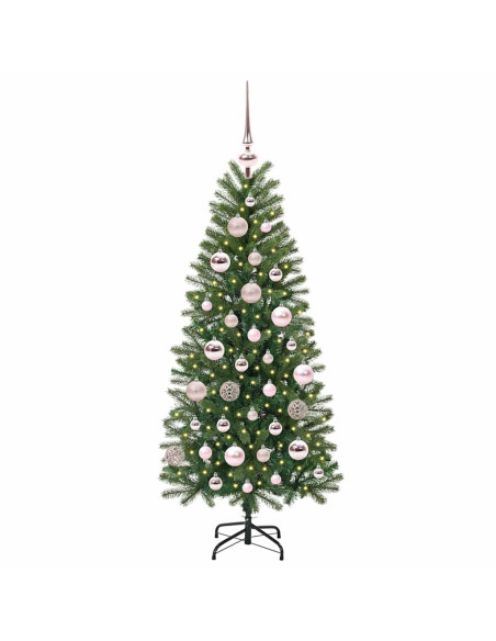 Albero di Natale artificiale con 150 LED Verde 120 cm PE e PVC