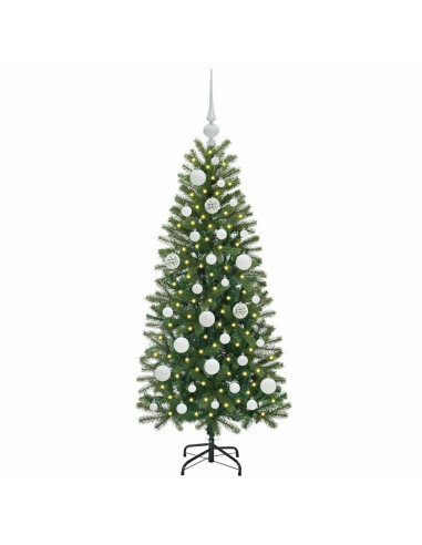 Albero di Natale artificiale con 150 LED Verde 120 cm PE e PVC