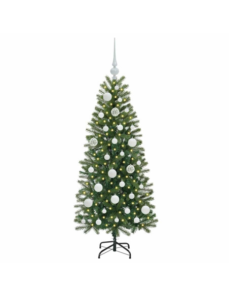 Albero di Natale artificiale con 150 LED Verde 120 cm PE e PVC